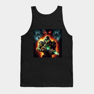 Doom guy with Green Gun Tank Top